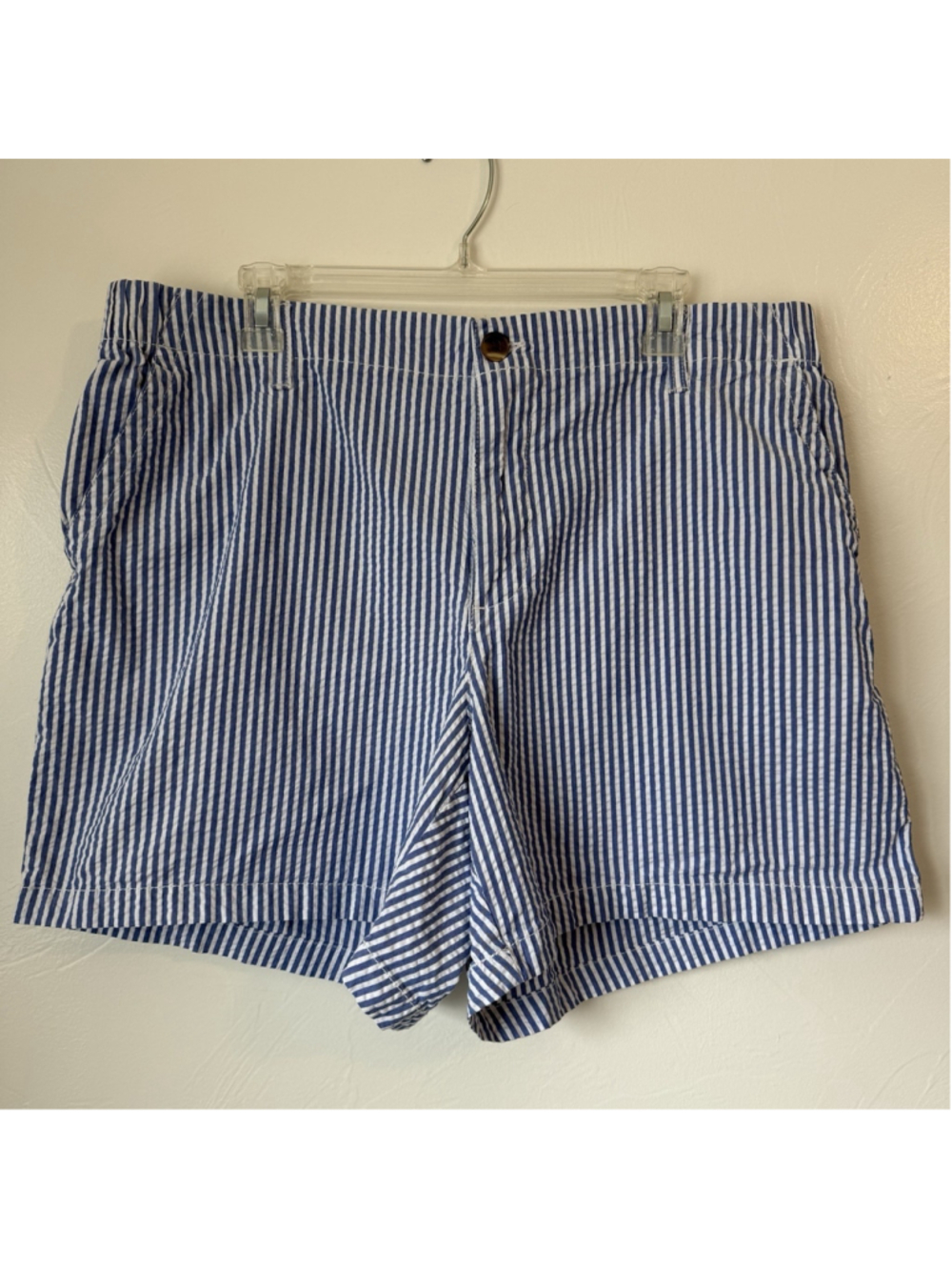Women’s Old Navy OG Chino Cotton Shorts Blue & White Striped Size XL 6” Inseam
